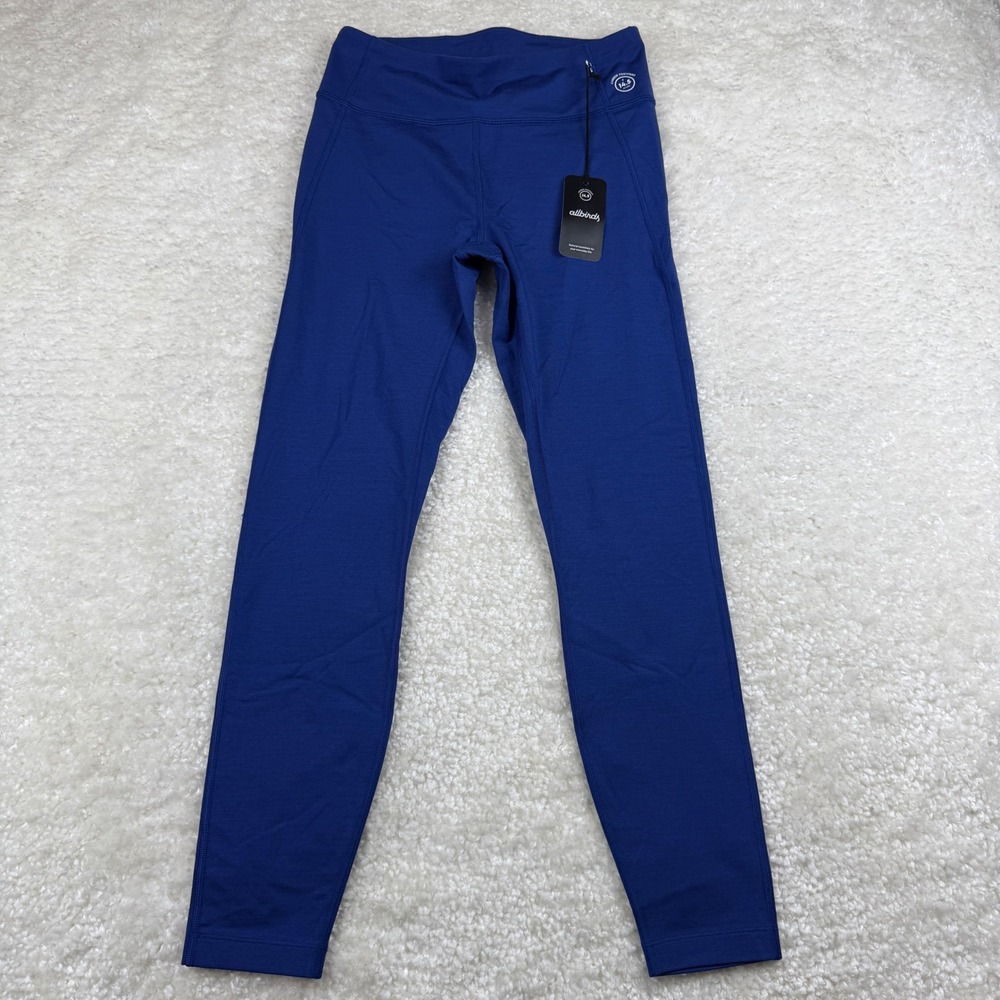 Allbirds Natural Legging Women M Hazy Cobalt Blue Trino Merino Wool Blend NWT